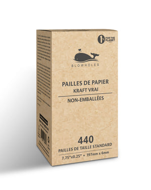 French True Kraft Paper Straws - Most Eco-Friendly Straw in Box of 440