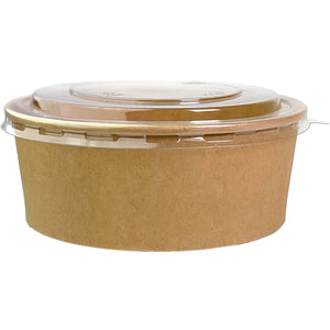 Kraft Paper Bowls & PET Lids [2 Sizes Available]