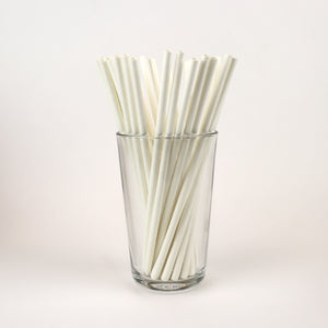 Standard White Straws, Unwrapped - 7.75" (Case of 10,000, No Inner Box)