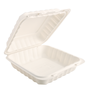 Biodegradable Takeout Food Hinged Lid Containers [6 Sizes Available]