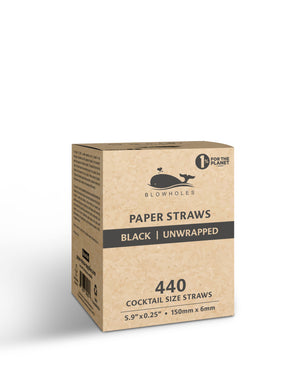 Box of Black Cocktail Paper Straws