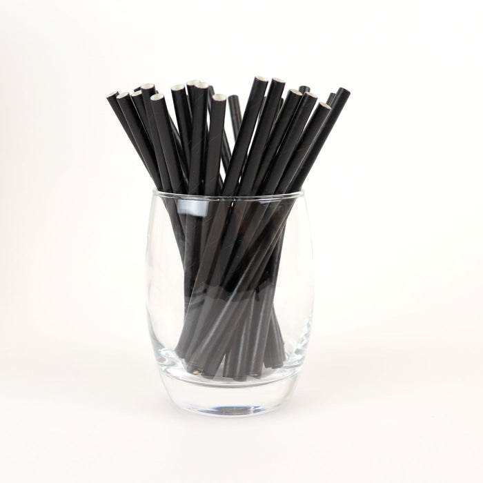 Black Cocktail Straws - Unwrapped  - 5.90" (Case of 5000, no Inner Box)
