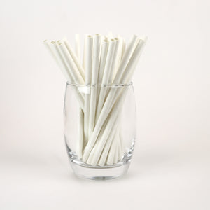 5.9" Unwrapped White Cocktail Straws - Case of 15,840 Biodegradable Paper Straws