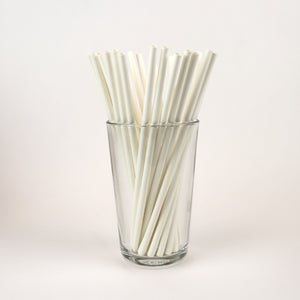 White Standard Straws, Wrapped - 7.75" (Box of 250)
