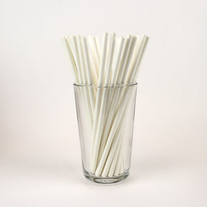 7.75" Unwrapped Paper White Standard Straws - Case of 15,840