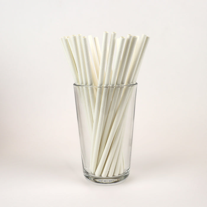 White Standard Straws, Unwrapped - 7.75" (Case of 15,840)