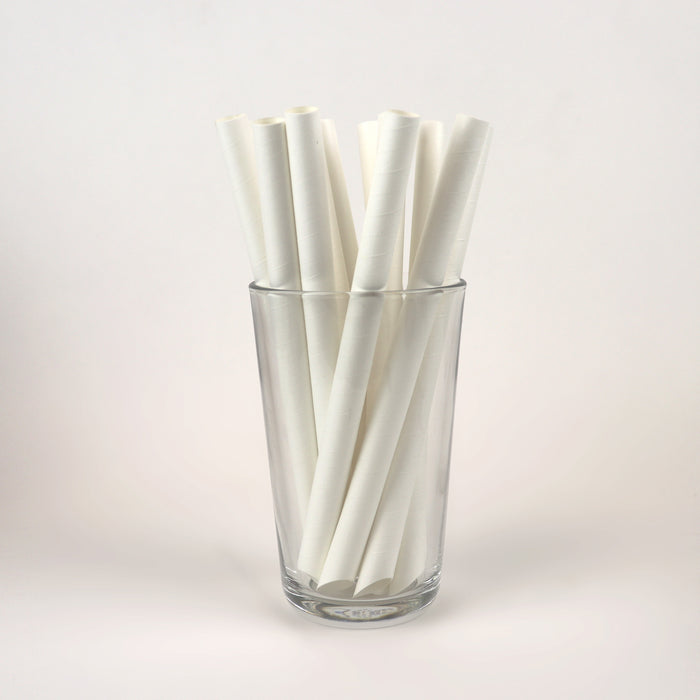 White Bubble Tea Straws, Wrapped - 7.75" (Case of 2,280)