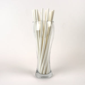 10.25" White Pape Milkshake Straws, Wrapped - Case of 4,320