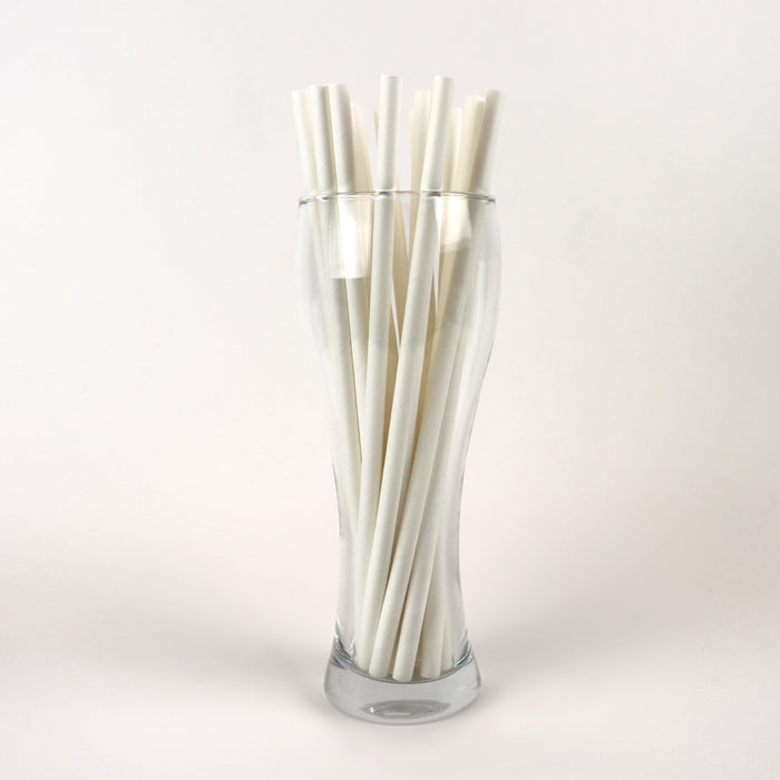White Milkshake Straws, Wrapped - 10.25" (Case of 4,320)