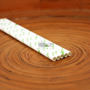 Standard Blowholes White Paper Straws on a Table